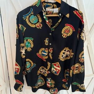 Anne Klein Vintage Silk Button Down Blouse
